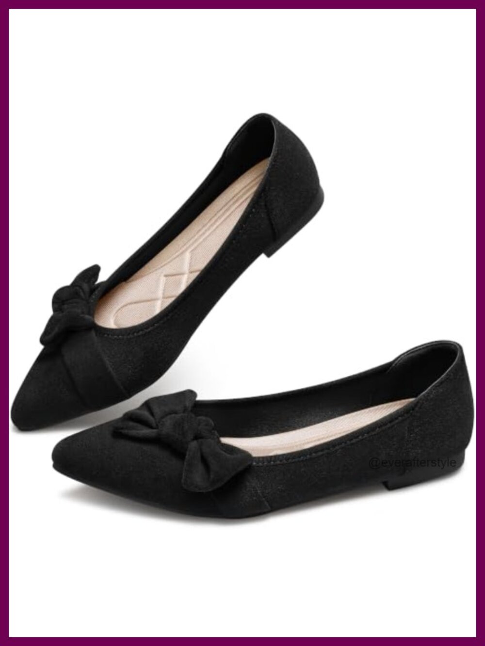 Memory Foam Pointed Toe Suede Flats Slip-Resistant Work Office Shoes